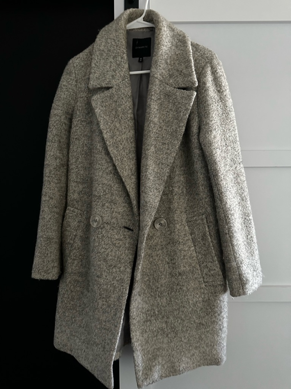 Dynamite Gray Bouclé Pea Coat